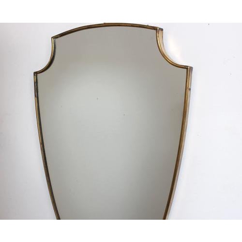 Vintage Italian Wall Mirror with Brass Frame by Gio Ponti, 1960s For Sale - Image 11 of 14