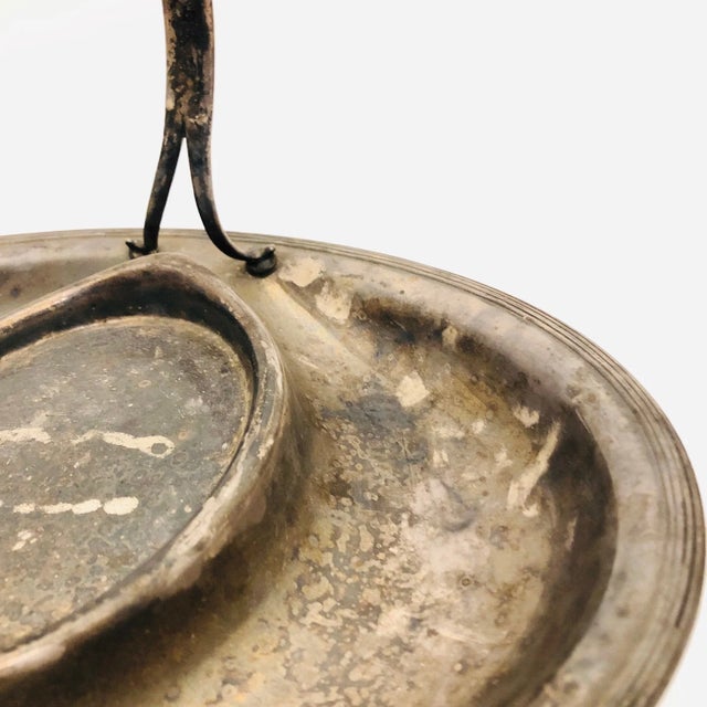 Early 1900s Silver Plated English Candy Nut Dish With Handle For Sale - Image 10 of 10