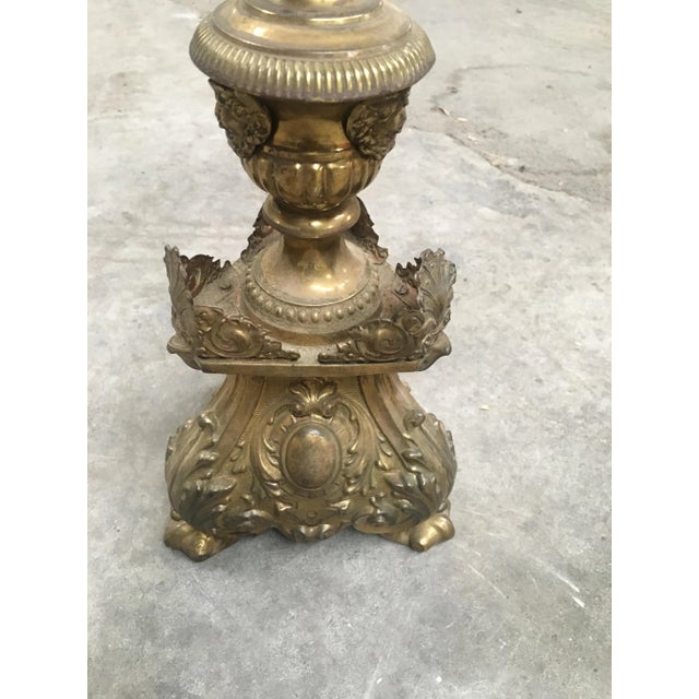 Baroque Italian 19th Century Brass Candle Holders, Set of 2 For Sale - Image 3 of 10