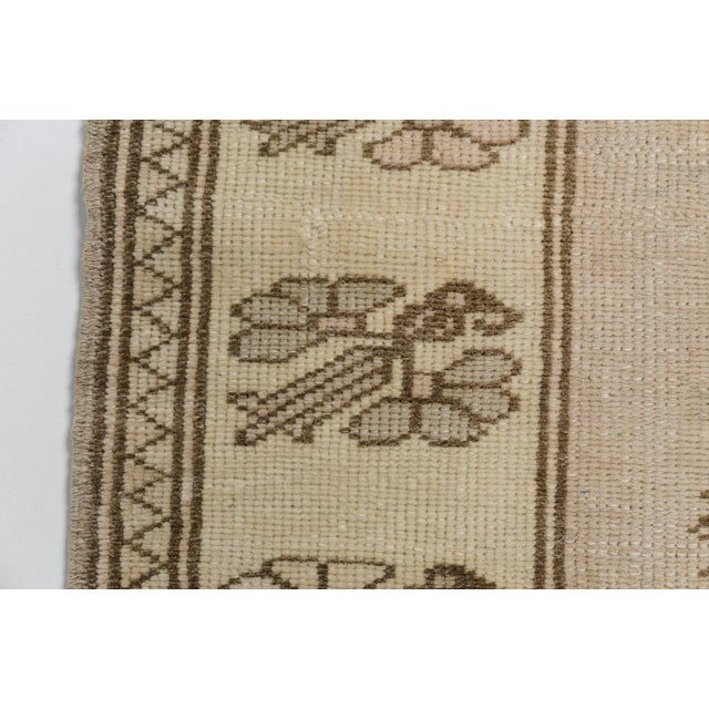 Mid 20th Century Oushak Handknotted Floral Wool Carpet For Sale - Image 4 of 11