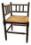 Antique Bobbin Corner Chair, Rush Seat Chair, Spanish Colonial Style, Woven Seat Armchair, Primitive Wooden Chair For Sale