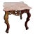 Chinese Hand Carved Rosewood Pink Marble Top Side Table For Sale