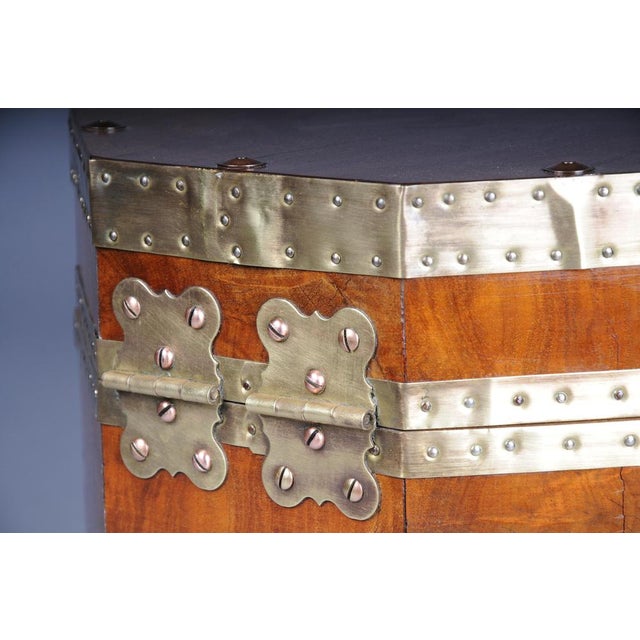 Antique English Mahogany Chest or Ottoman with Brass Fittings For Sale - Image 11 of 16