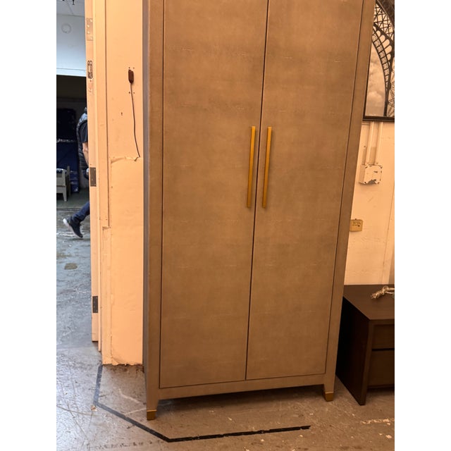 2010s Restoration Hardware Graydon Shagreen Cabinet For Sale - Image 5 of 13