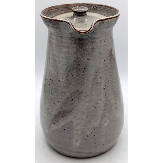 1994 Sid Luck large pottery lidded pitcher. For lemonade or water, the lid to keep insect out. Immensely popular Seagrove,...