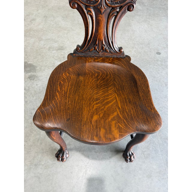 Stickley Early 20th Century Stickley and Brandt Carved Oak Renaissance Style Side Chair For Sale - Image 4 of 12