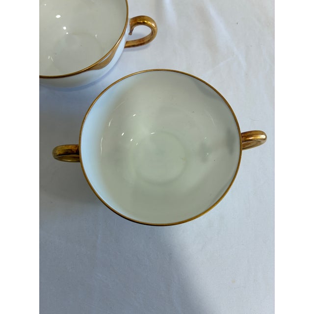 Traditional Antique Haviland & Co. Limoges Double Handle Bouillon Cups, Set of 4 For Sale - Image 3 of 12