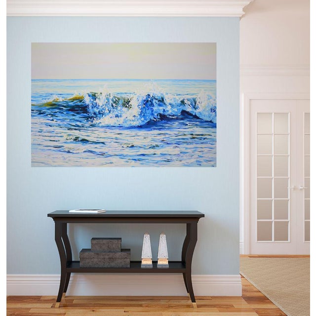 Textile Early 21st Century Affectionate Waves.Modern Original Hand Painting. For Sale - Image 7 of 9