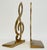 Vintage Brass Treble Clef Bookends, Pair For Sale - Image 4 of 5