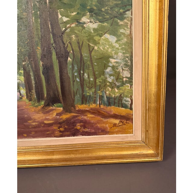 Early 20th Century Antique Impressionist Country Path Landscape Oil Painting, Signed M. Pell, Circa 1920 For Sale - Image 5 of 11