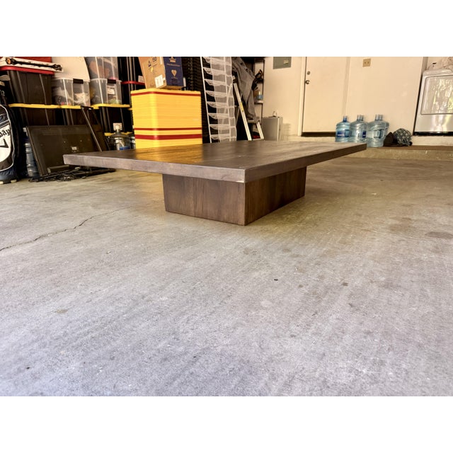 Restoration Hardware Reclaimed Oak Plinth Coffee Table For Sale In Los Angeles - Image 6 of 13
