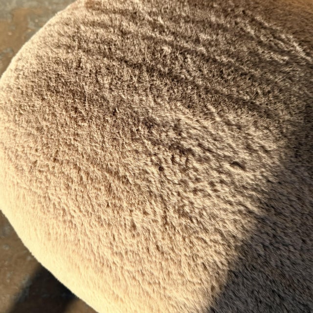 Vintage Danish 1950s Mid-Century Bent Møller Jepsen Attributed Lounge Chair, Beige Fur-Like Upholstery For Sale - Image 11 of 18