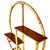Wood Restored Mid-Century Circular Rattan & Slat Mahogany "Skeleton" Wall Shelf For Sale - Image 7 of 9