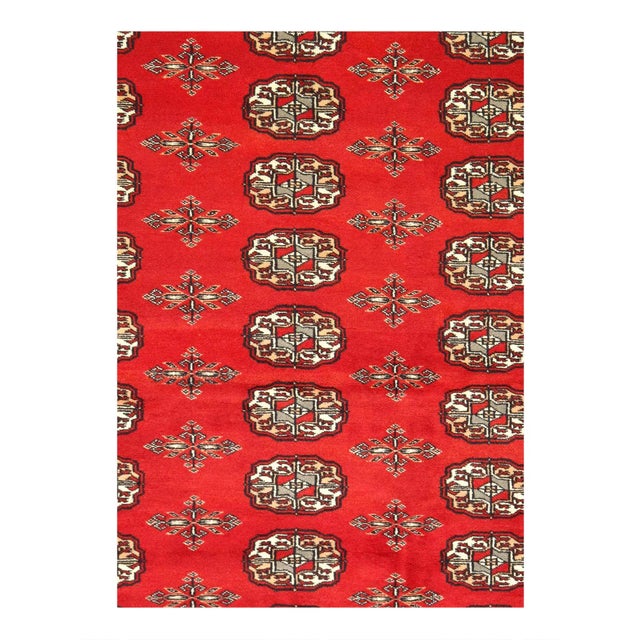 Add a touch of world art to your living space with the Pasargad DC Handmade Traditional Bokhara Wool Rug. This unique...