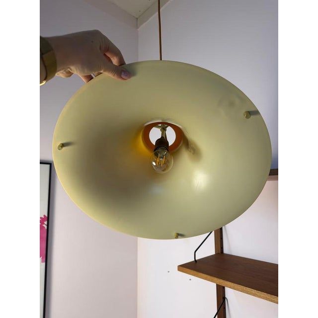 Plastic Brown and Orange Single Pendant Lamp by Jo Hammerborg for Fog & Mørup For Sale - Image 7 of 11