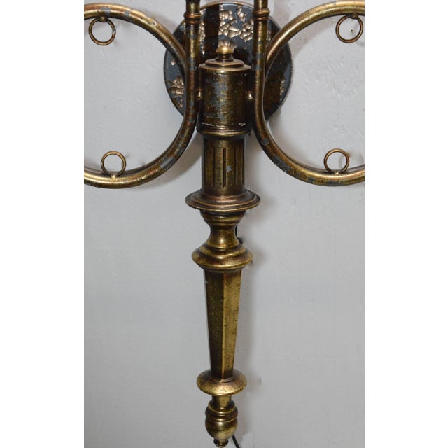Gilt Finish Hunting Horn Electrified Wall Sconce For Sale In Nashville - Image 6 of 11