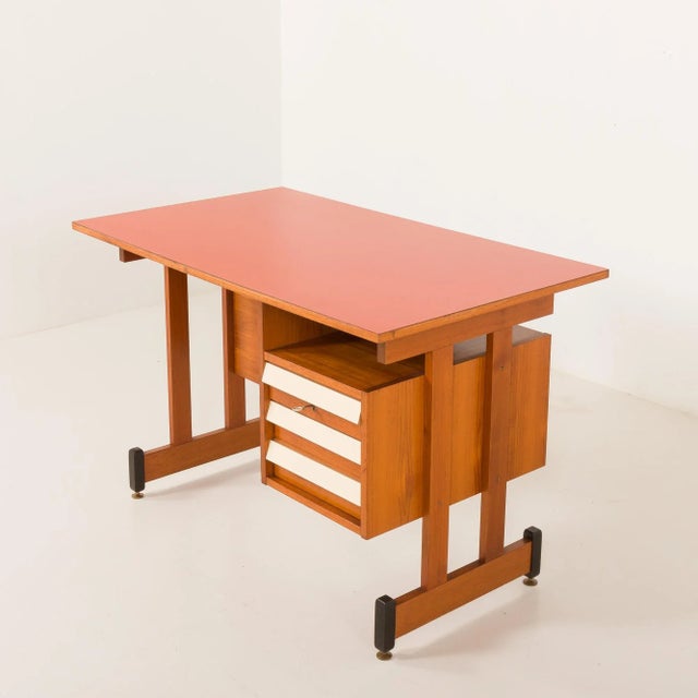 Mid-Century Modern Italian Desk in Teak, 1960s For Sale - Image 13 of 18