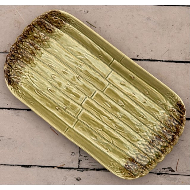 Asparagus Vintage Bordallo Pinheiro Asparagus Tray For Sale - Image 8 of 13