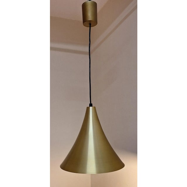 Plastic Vintage Ceiling Lamp with Funnel-Shaped Aluminum Shade, 1970s For Sale - Image 7 of 7