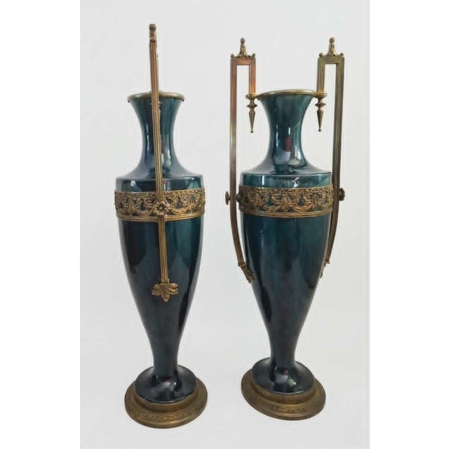 Neoclassical Amphora Vases, 1890s, Set of 2 For Sale - Image 5 of 6