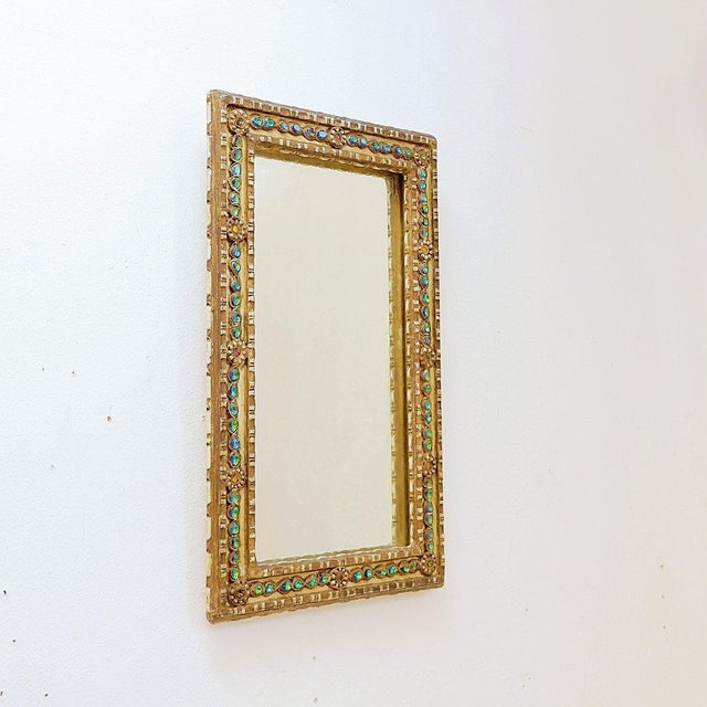 Stone Italian Mirror in Stucco and Colored Stones For Sale - Image 7 of 13