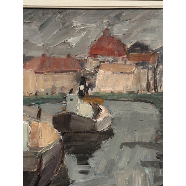 Georg Andersson, Harbour, 1960s, Oil Painting on Canvas, Framed For Sale - Image 11 of 12
