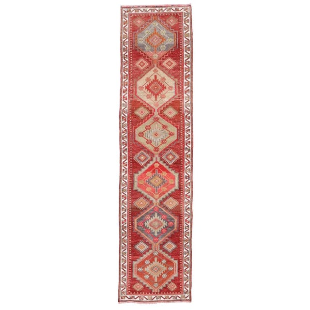 Textile Mid 20th Century Vintage Herki Runner For Sale - Image 7 of 7