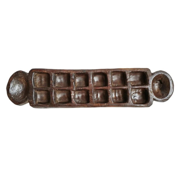 Vintage Old African Carved Wood Mancala Game Board For Sale - Image 4 of 4