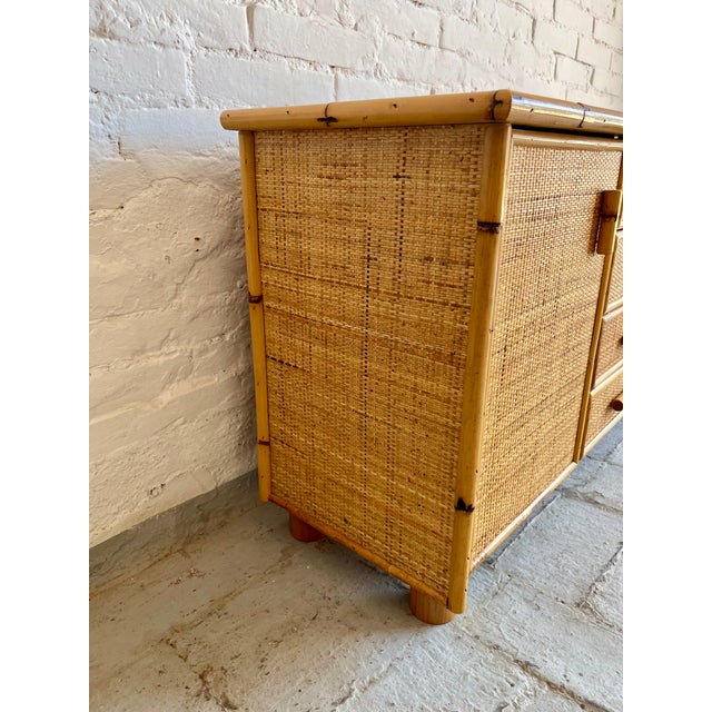 Vintage Italian Rattan Sideboard, 1970s For Sale - Image 13 of 16