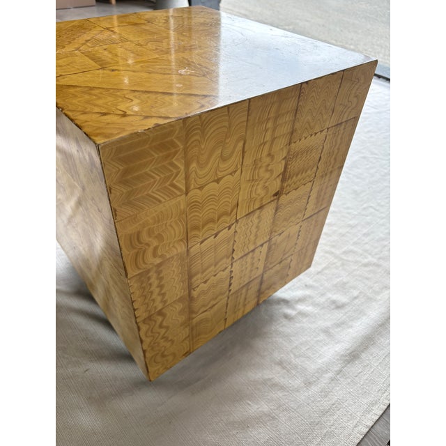 Tan 1970s Painted Patchwork Side Table For Sale - Image 8 of 11