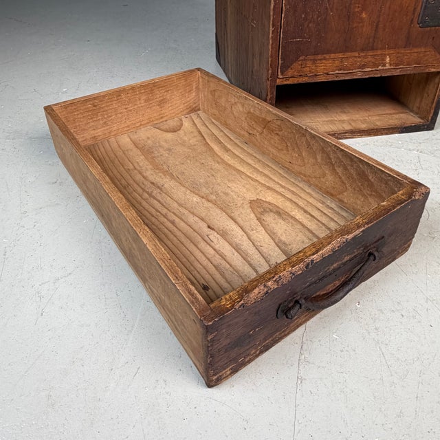 Japanese Wooden Writing Cabinet, 1900s For Sale - Image 10 of 14