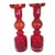 Mid 20th Century Pair of Red Glass Vases Titled 'Pompadour' by Nanny Still for Riihimäen Lasi Oy, Finland For Sale