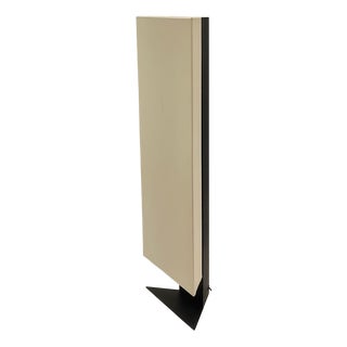 Accademia Floor Lamp in Black Structured Steel and White Jersey Fabric by Cini Boeri for Artemide, Italy, 1978 For Sale