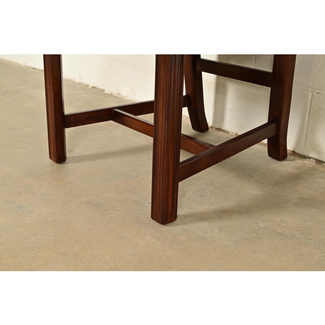 Drexel Heritage Georgian Carved Mahogany Side Chairs or Dining Chairs, Pair For Sale - Image 10 of 14