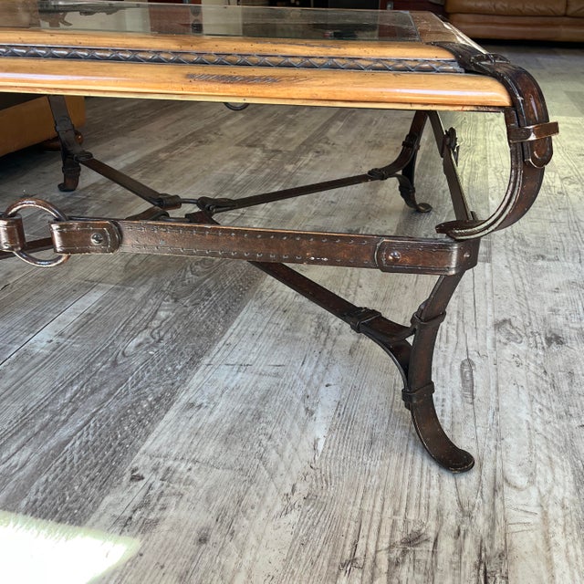 Metal Jacques Adnet for Hermès-Style Equestrian Campaign Coffee Table For Sale - Image 7 of 7
