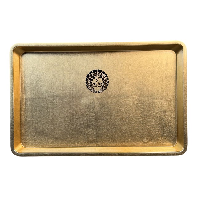 Japanese Lacquer Tray with Kanazawa Gold Leaf, 1970s For Sale