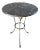 Parisian Maison Jansen Style Iron and Brass Side Table With Black Marble Top For Sale