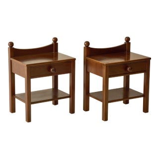 Luigi Caccia Dominioni Attributed Bedside Tables, a Pair, 1960s For Sale
