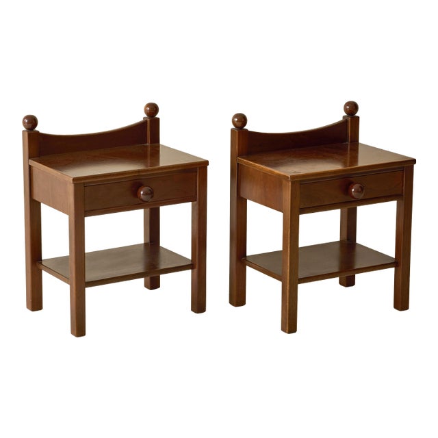 Luigi Caccia Dominioni Attributed Bedside Tables, a Pair, 1960s For Sale