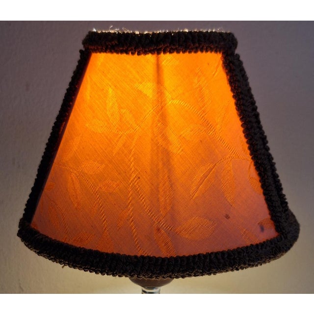 Textile Vintage Table Lamp with Plastic Elements with Chrome-Plated Metal Rings and Fabric Shade by Aro-Leuchten, 1970s For Sale - Image 7 of 9