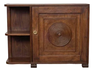 French Carved Wood Side Table in the Style of Charles Dudouyt