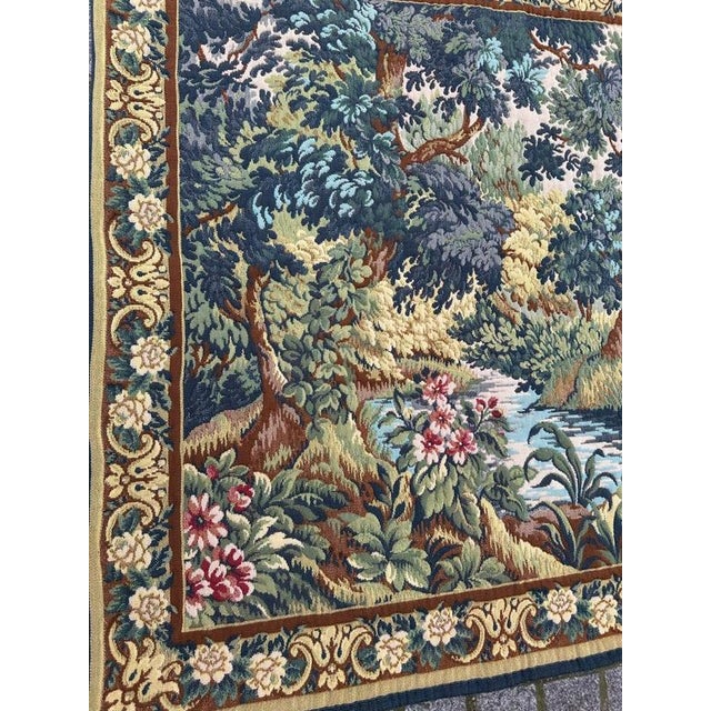 Vintage French Aubusson Jacquard Tapestry, 1960s For Sale - Image 13 of 18