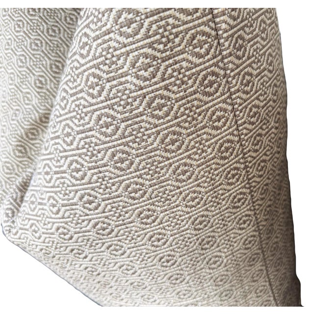 Traditional Thibaut Brown and Ivory Geometric Fabric Pillows - A Pair For Sale - Image 3 of 4