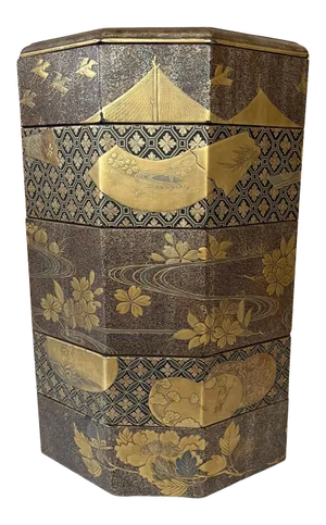 Mid 19th Century Japanese Maki-e Lacquer Stack Box Jubako