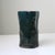 Handbuilt Organic Sculptural Pinched Square Rim Ceramic Vase in Dark Teal Glaze With Ribbed Relief Pattern For Sale - Image 4 of 18
