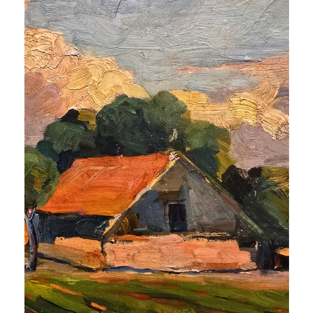 Minas Avetisyan- Red Roof Top Farm House in an Armenian Landscape-Oil Painting For Sale - Image 9 of 12