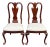 1990s Thomasville Queen Anne Solid Cherry Dining Chairs With Shell Carvings - A Pair For Sale