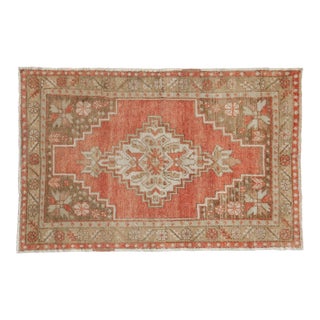 Vintage Distressed Oushak Rug - 2'11" x 4'6" For Sale