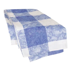 Blue & Ivory Tablecloth & 8 Napkins