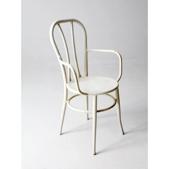 Vintage White Metal Bistro Chair For Sale - Image 11 of 13